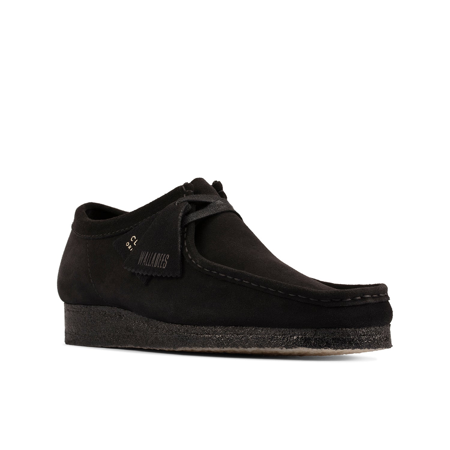Shop Wallabee Black Suede - Men's Black Shoes | Clarks