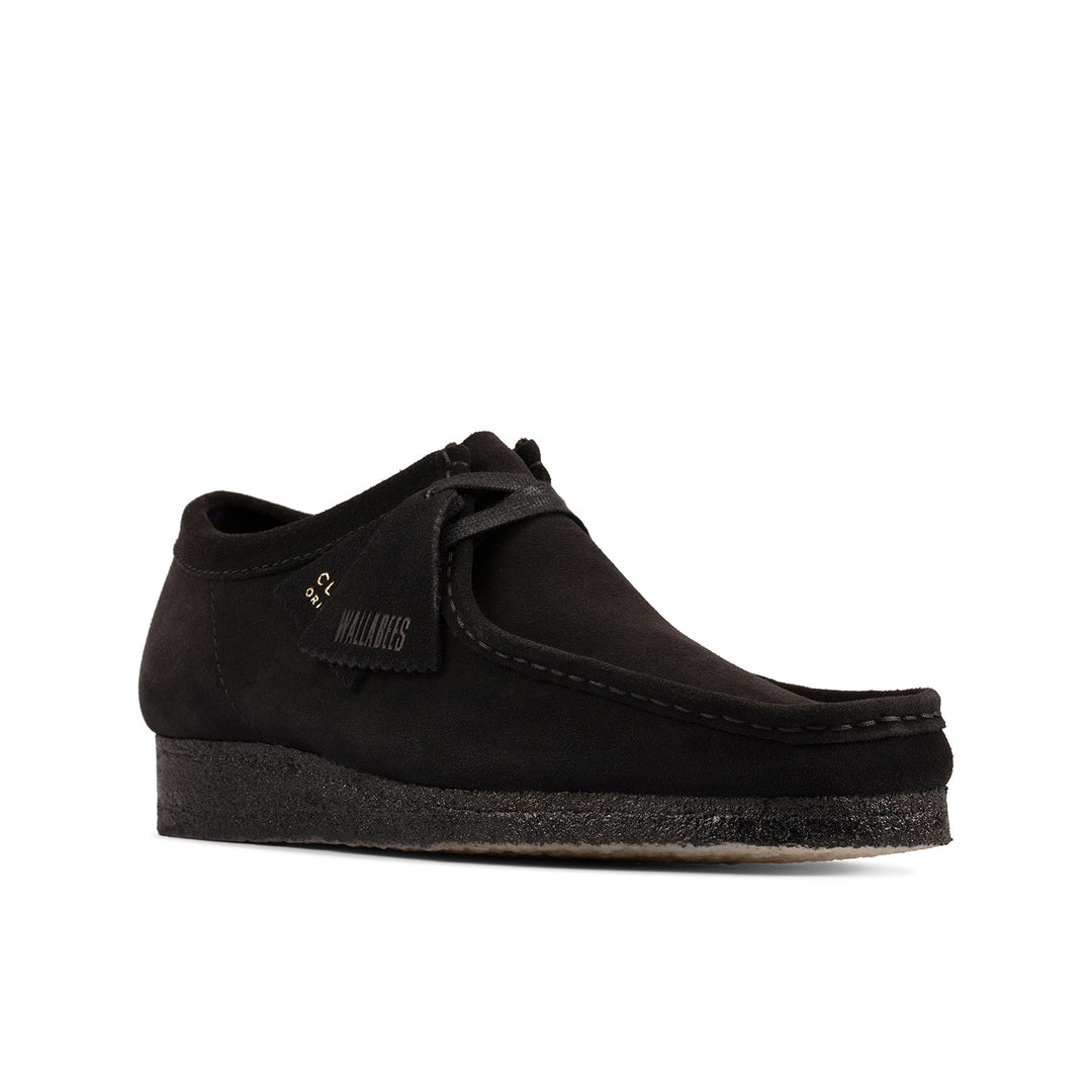 Shop Wallabee Black Suede - Men's Black Shoes | Clarks