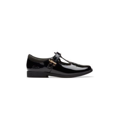 Girls - Lock Shine Kid. Black Patent