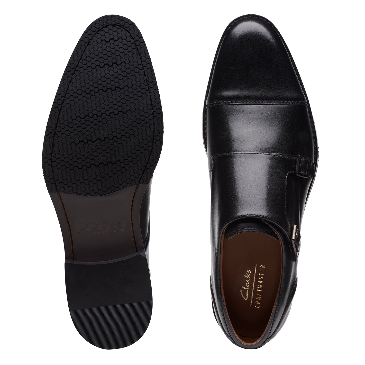 Shop CraftArlo Monk - Men's Black Shoes | Clarks