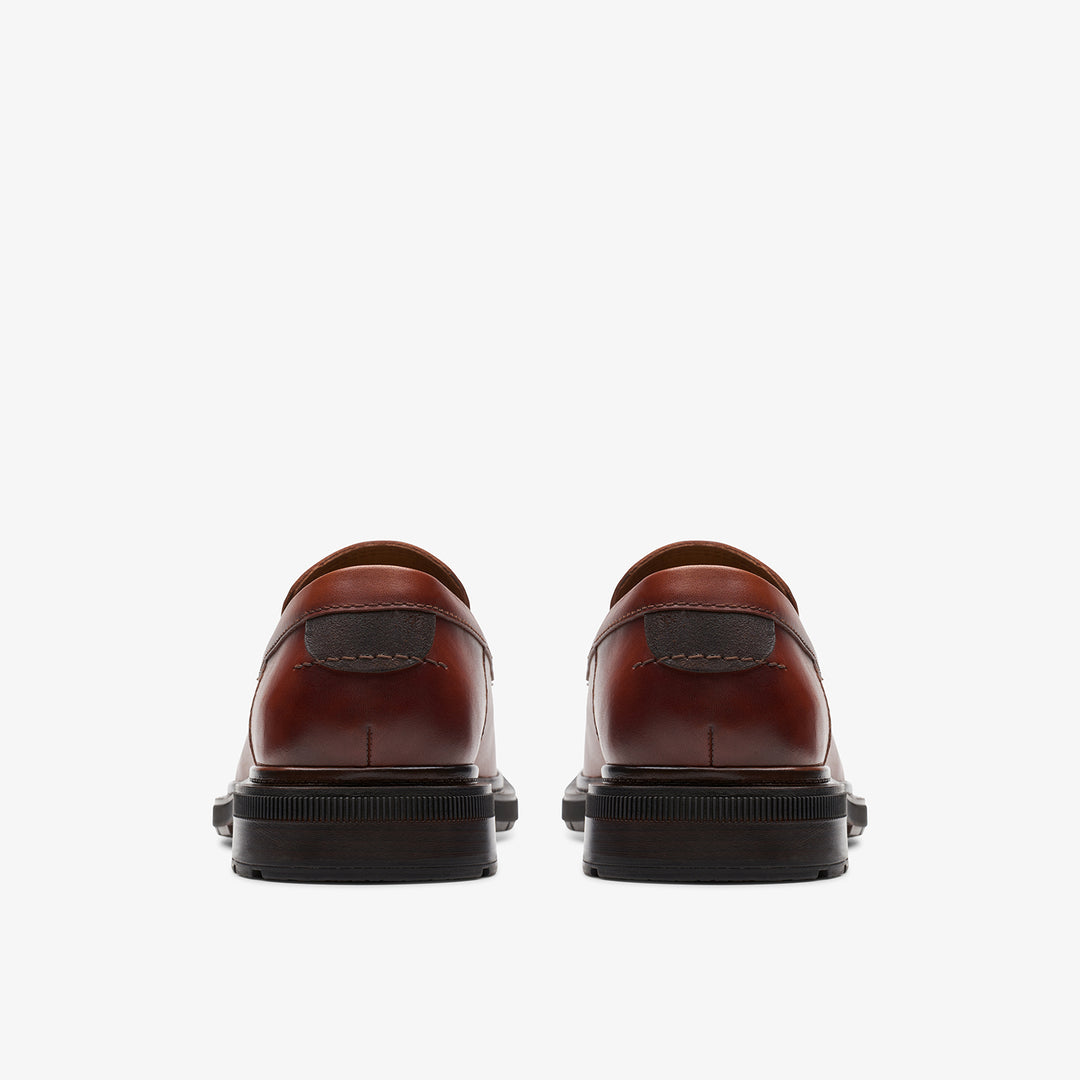 Mocassino Clarks Burchill Penny Uomo - Pelle Liscia, Suola In Gomma, Comfort